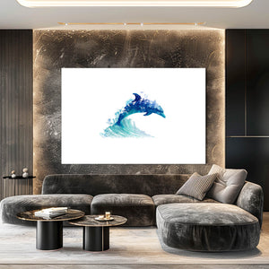 Dolphin Wall Art White