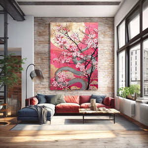 Dragon Cherry Blossom Wall Art