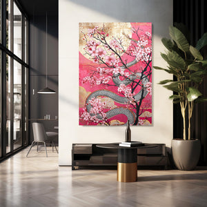Dragon Cherry Blossom Wall Art