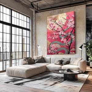 Dragon Cherry Blossom Wall Art