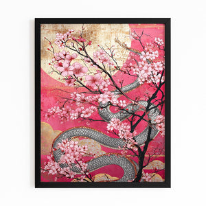 Dragon Cherry Blossom Wall Art