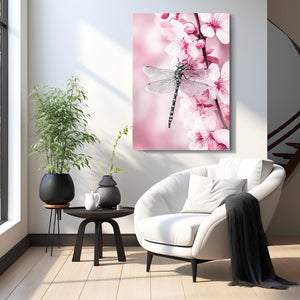 Dragonfly Cherry Blossom Flower Art