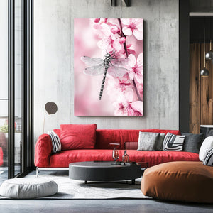 Dragonfly Cherry Blossom Flower Art