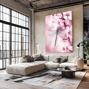 Dragonfly Cherry Blossom Flower Art