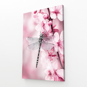 Dragonfly Cherry Blossom Flower Art