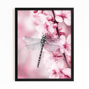 Dragonfly Cherry Blossom Flower Art