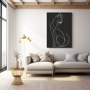Drawing Cat Wall Art | MusaArtGallery™