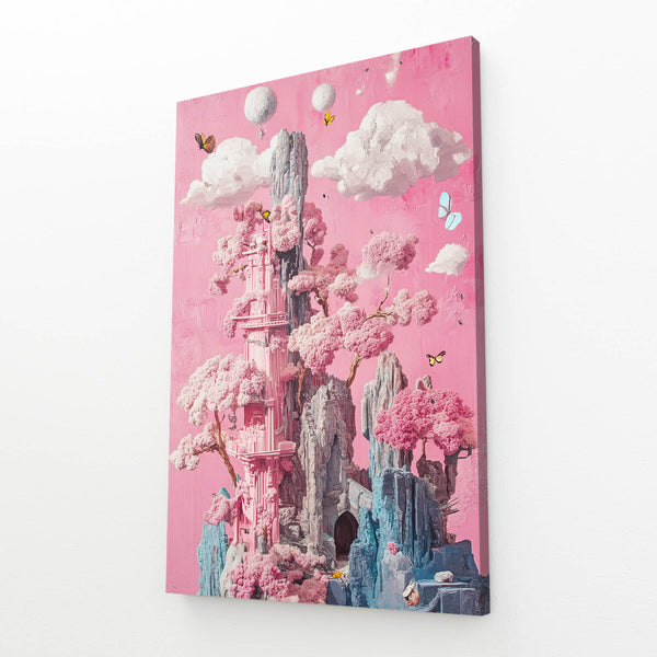 Dreamscape Tower Pink Abstract Art | MusaArtGallery™