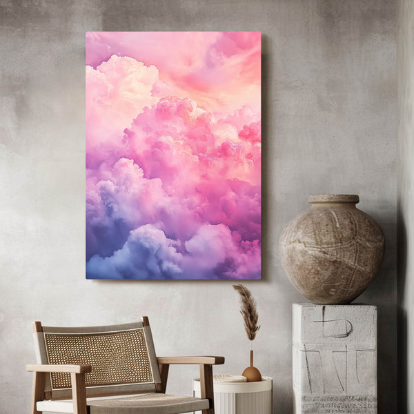 Dreamy Clouds Pink Abstract Art | MusaArtGallery™