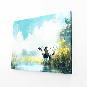 Drinking Cow Print