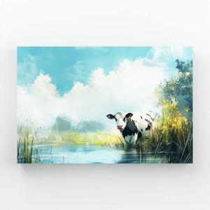 Drinking Cow Print