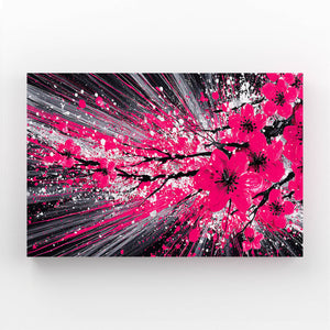 Dynamic Pink Cherry Blossom Abstract Art