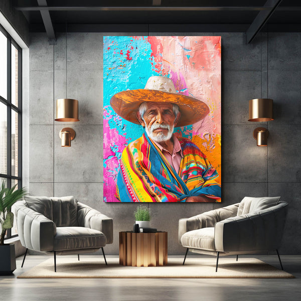 Elderly Man Mexican Wall Art | MusaArtGallery™