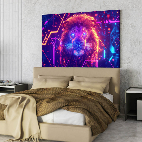 Electric Aura Lion Wall Art | MusaArtGallery™