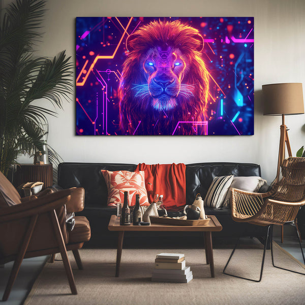 Electric Aura Lion Wall Art | MusaArtGallery™