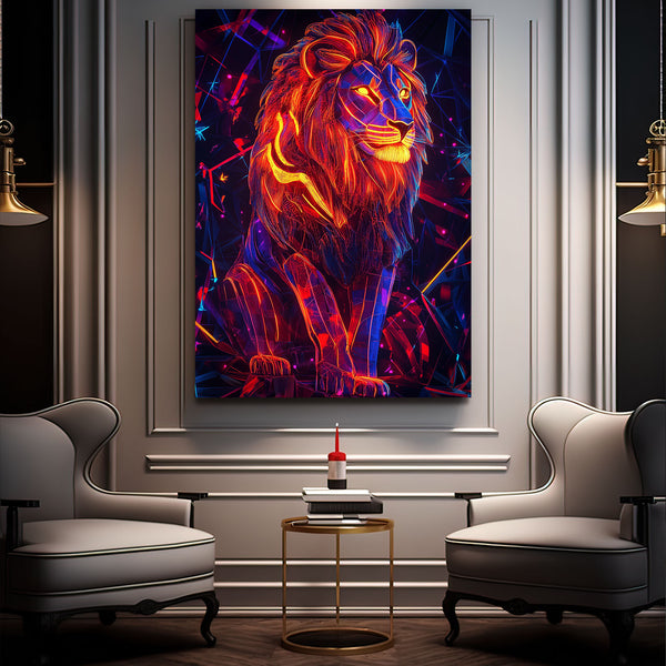 Electric Blaze Lion Wall Art | MusaArtGallery™