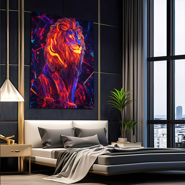 Electric Blaze Lion Wall Art | MusaArtGallery™