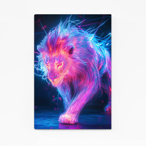 Electric Glow Lion Wall Art | MusaArtGallery™