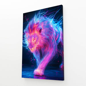 Electric Glow Lion Wall Art | MusaArtGallery™