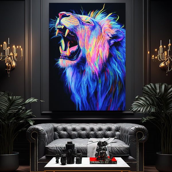 Electric Roar Lion Wall Art | MusaArtGallery™