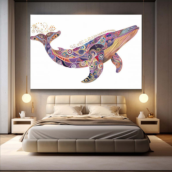 Elegant Patterned Whale Art | MusaArtGallery™