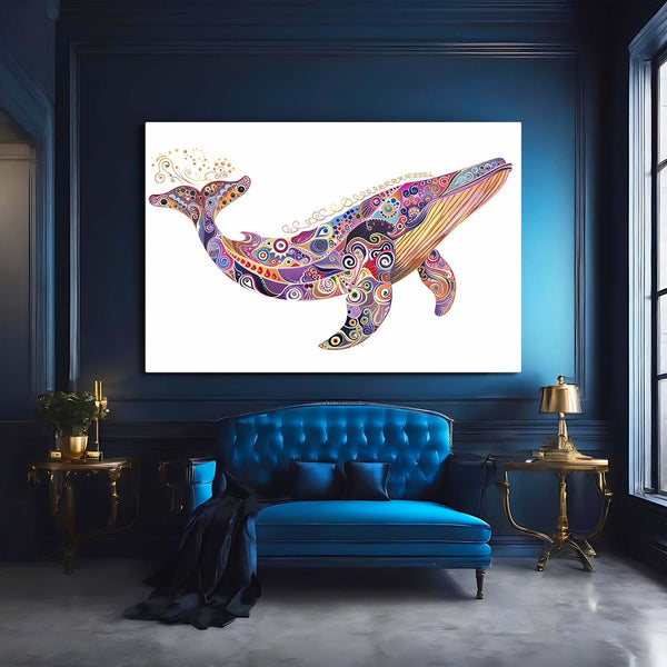 Elegant Patterned Whale Art | MusaArtGallery™