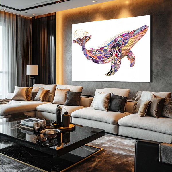 Elegant Patterned Whale Art | MusaArtGallery™