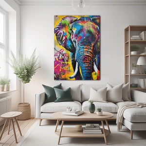 Elephant Art Colorful Canvas | MusaArtGallery™