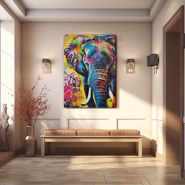 Elephant Art Colorful Canvas | MusaArtGallery™