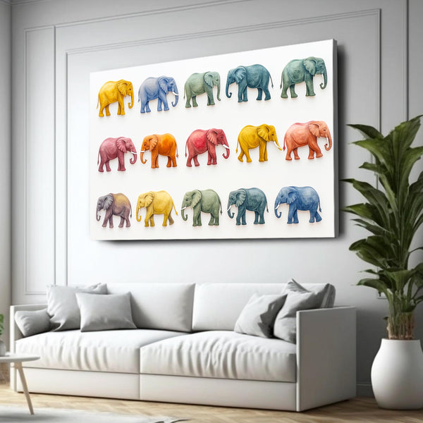 Elephant Colorful Wall Art | MusaArtGallery™