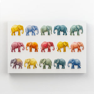Elephant Colorful Line Art | MusaArtGallery™