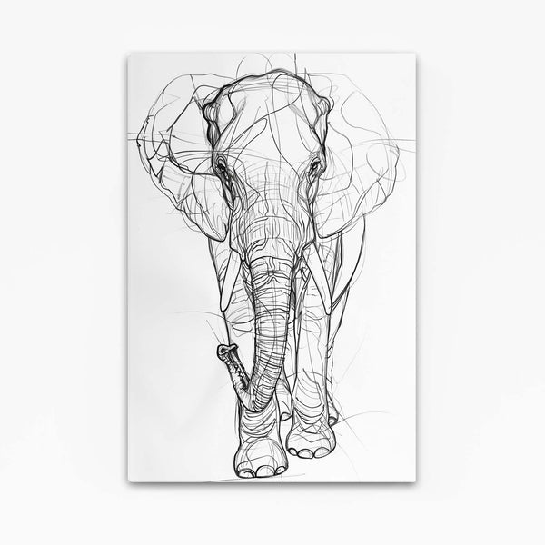 Elephant Majesty Line Art | MusaArtGallery™