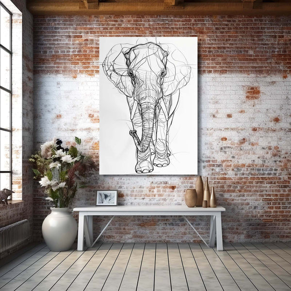 Elephant Majesty Line Art | MusaArtGallery™