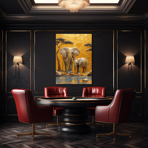 Elephant Mother And Baby Wall Art | MusaArtGallery™