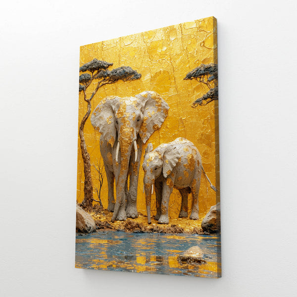 Elephant Mother And Baby Wall Art | MusaArtGallery™
