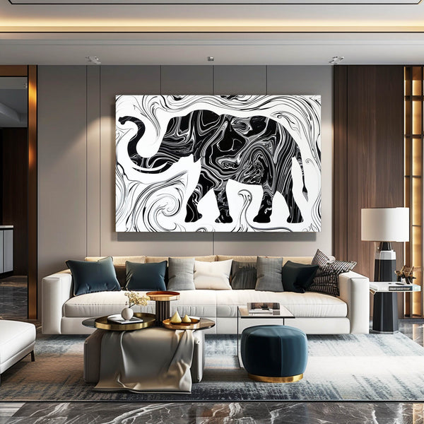 Elephant Wall Art Black And White | MusaArtGallery™
