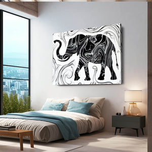 Elephant Wall Art Black And White | MusaArtGallery™
