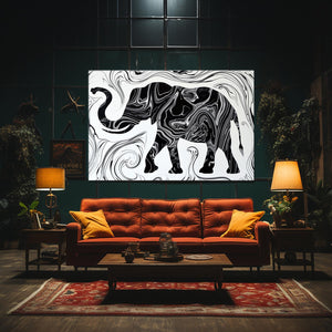 Elephant Wall Art Black And White | MusaArtGallery™