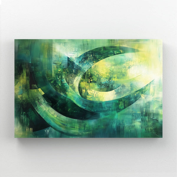 Emerald Arc Green Abstract Art | MusaArtGallery™