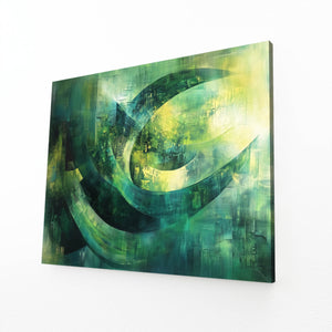 Emerald Arc Green Abstract Art | MusaArtGallery™