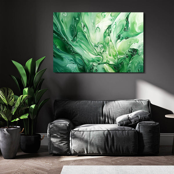 Emerald Bloom Green Abstract Art | MusaArtGallery™