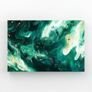 Emerald Drift Green Abstract Art | MusaArtGallery™