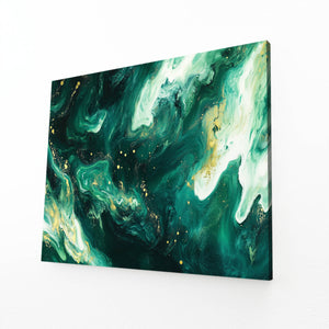 Emerald Drift Green Abstract Art | MusaArtGallery™