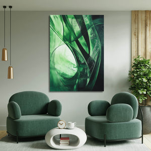 Emerald Flow Green Abstract Art | MusaArtGallery™
