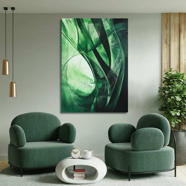 Emerald Flow Green Abstract Art | MusaArtGallery™