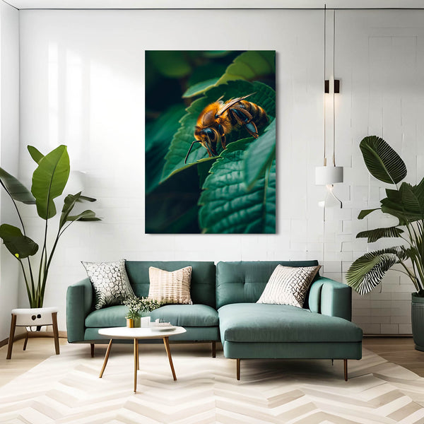 Emerald Leaf Bee Art | MusaArtGallery™