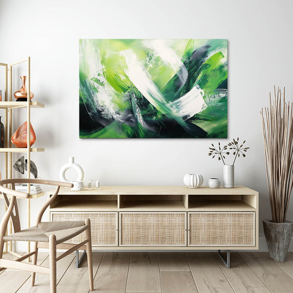 Emerald Motion Green Abstract Art | MusaArtGallery™