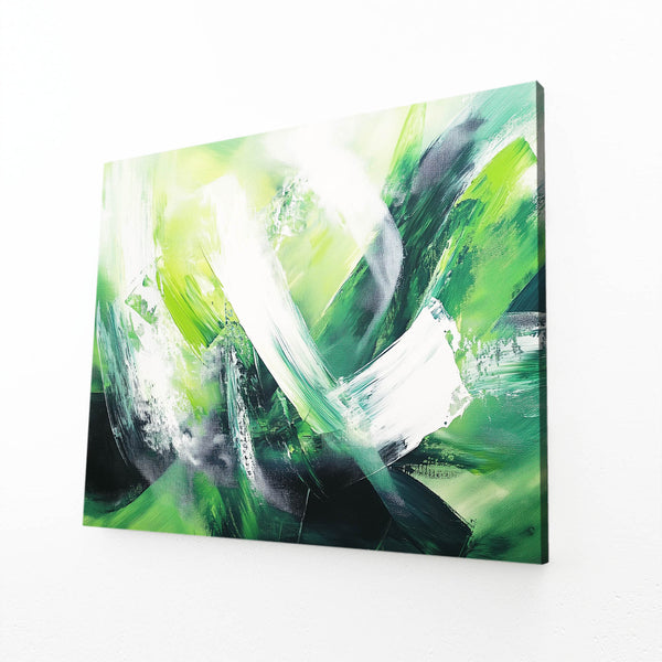 Emerald Motion Green Abstract Art | MusaArtGallery™