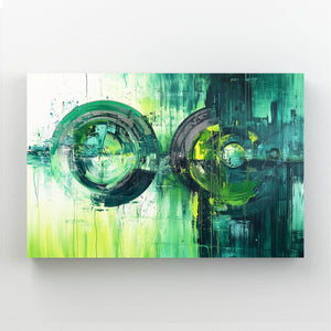 Emerald Rings Green Abstract Art | MusaArtGallery™