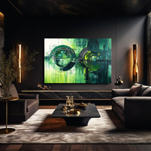 Emerald Rings Green Abstract Art | MusaArtGallery™
